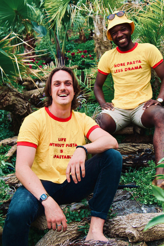 Yellow T-shirt with Red Lining (unisex)